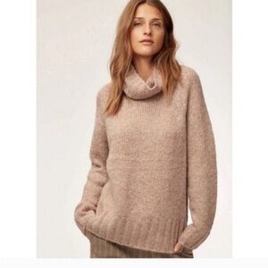 Aritzia Taupe Cowl Neck Sweater